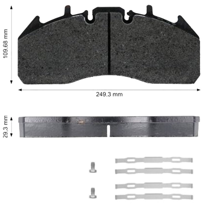 [WVA 29173] Brake Pads (Front Axle) FH/FM/FMX/Meritor ELSA 225