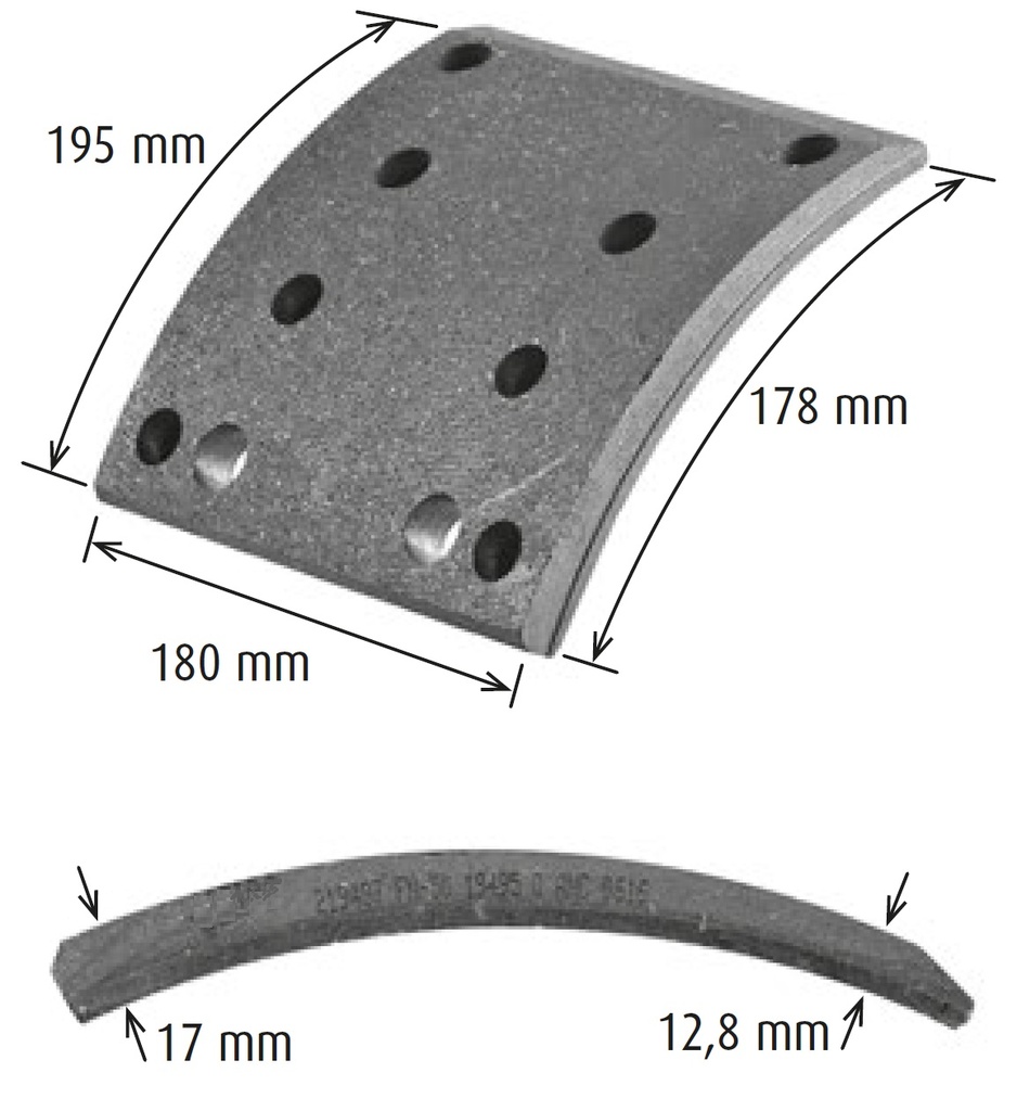 [WVA 19495] Brake Lining Mercedes / MAN