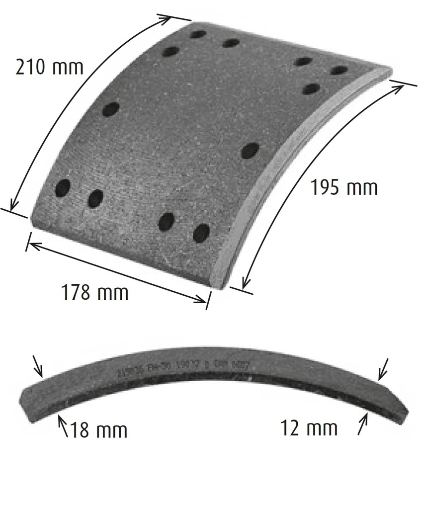 [WVA 19037] Brake Lining ROR/Meritor